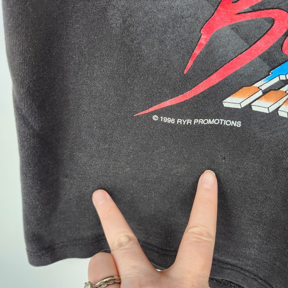 Black Vintage 1996 Ernie Irvan NASCAR Racing T-Shirt Size M Unfinished Business - Picture 6 of 9